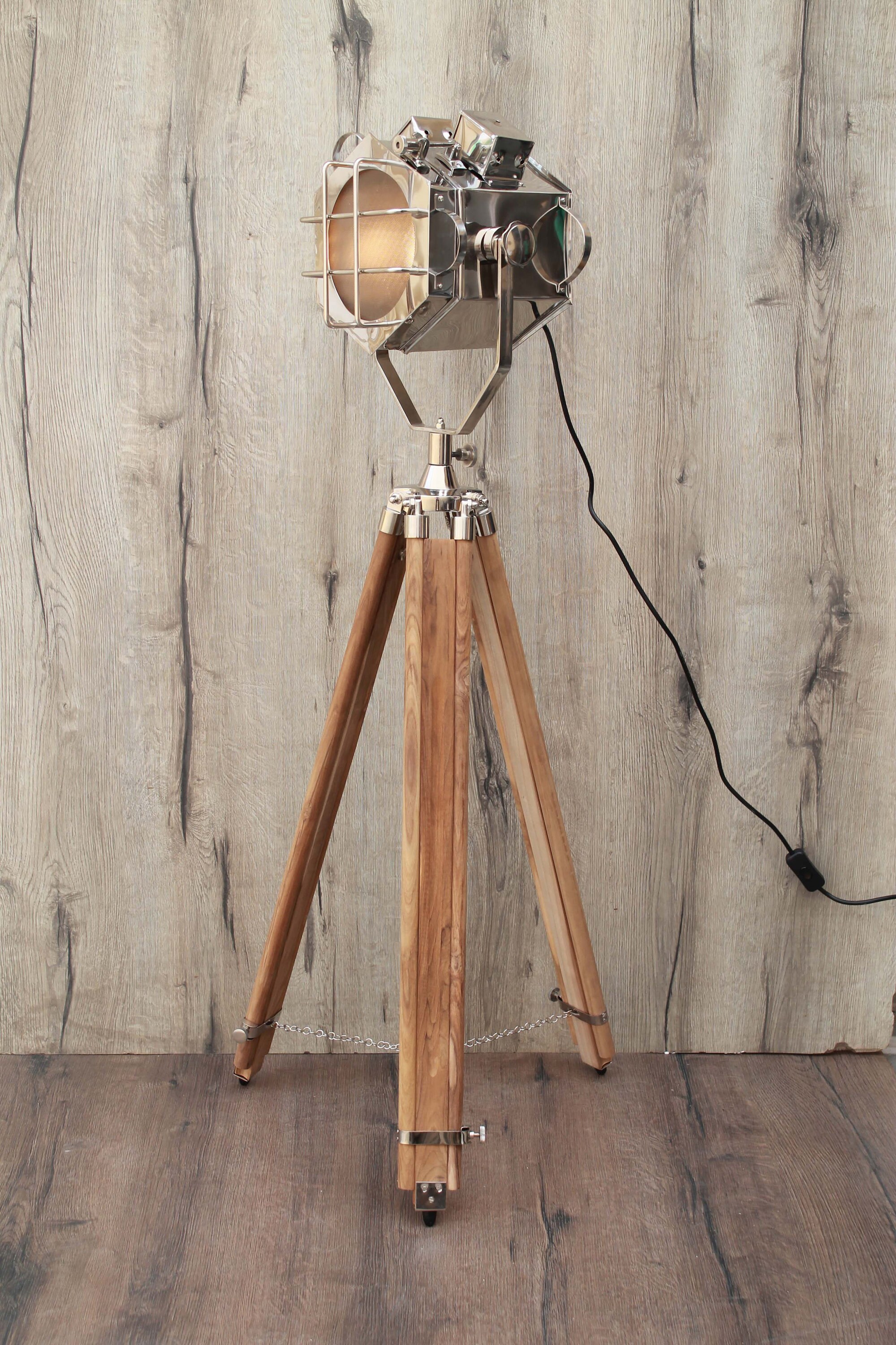 Grill Starlight Teak Tripod Floor Lamp Emporia Decors Etsy
