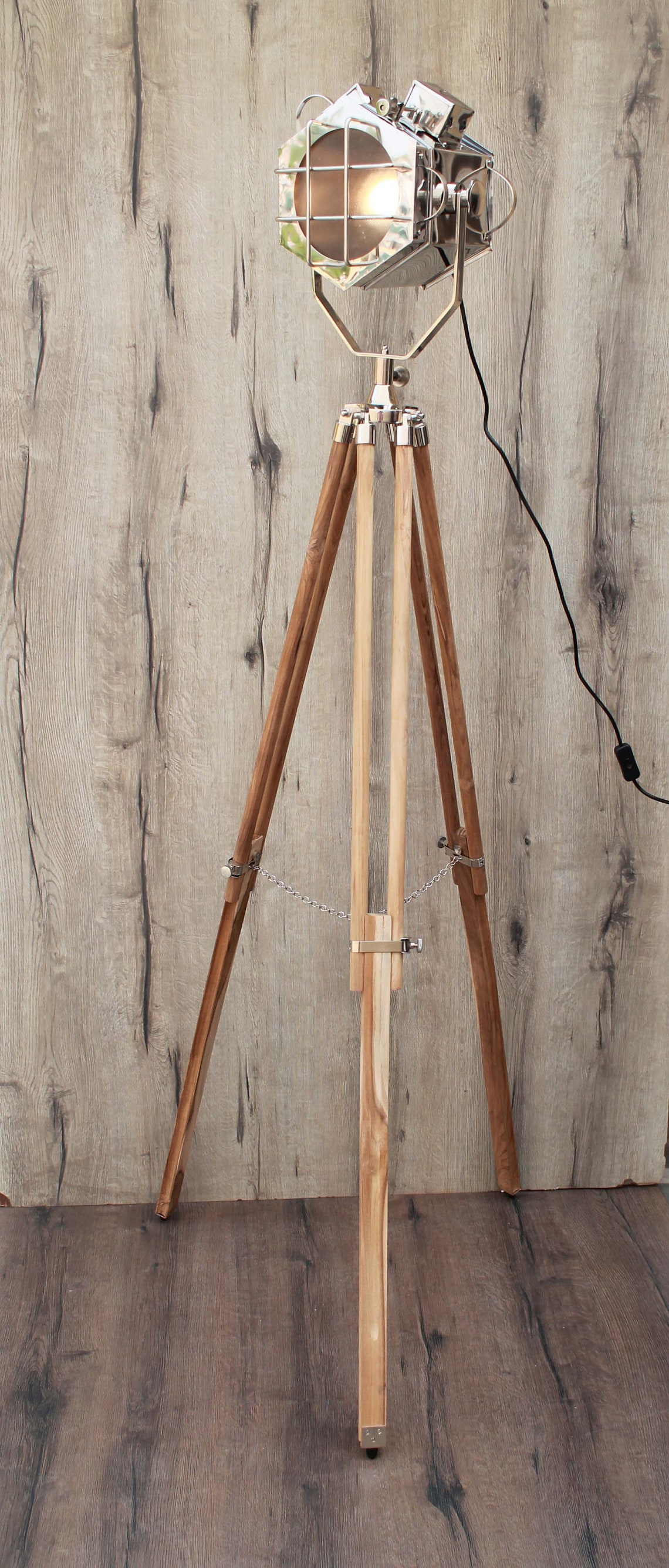 Grill Starlight Teak Tripod Floor Lamp Emporia Decors Etsy