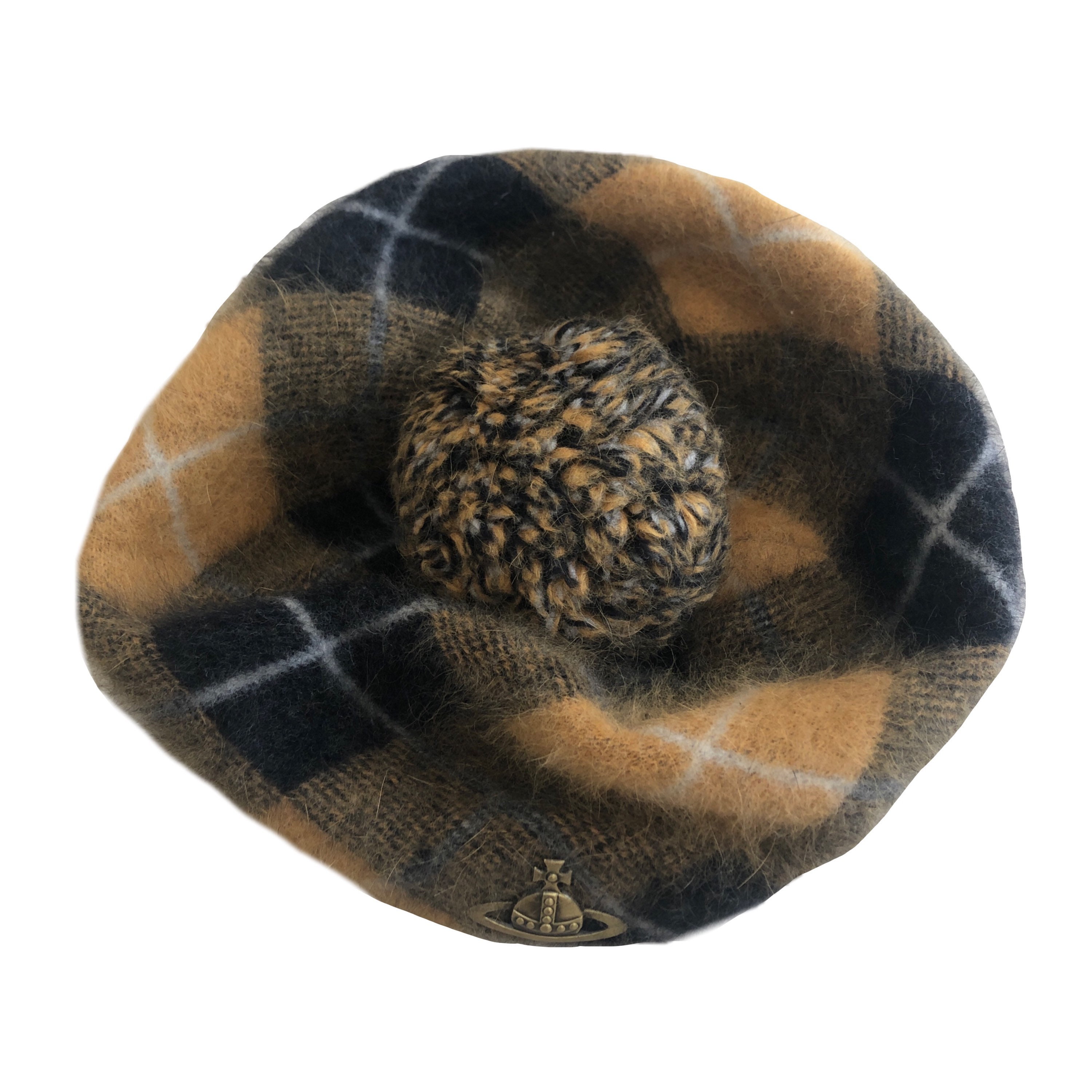 Vivienne Westwood fur wool check beret | Etsy