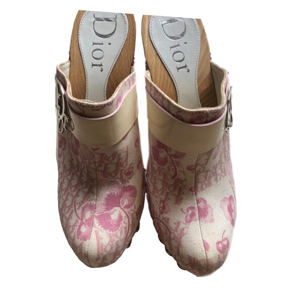 Christian Dior diorissimo pink white floral clogs