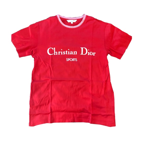Christian Dior sports red oversized logo tee Sz M