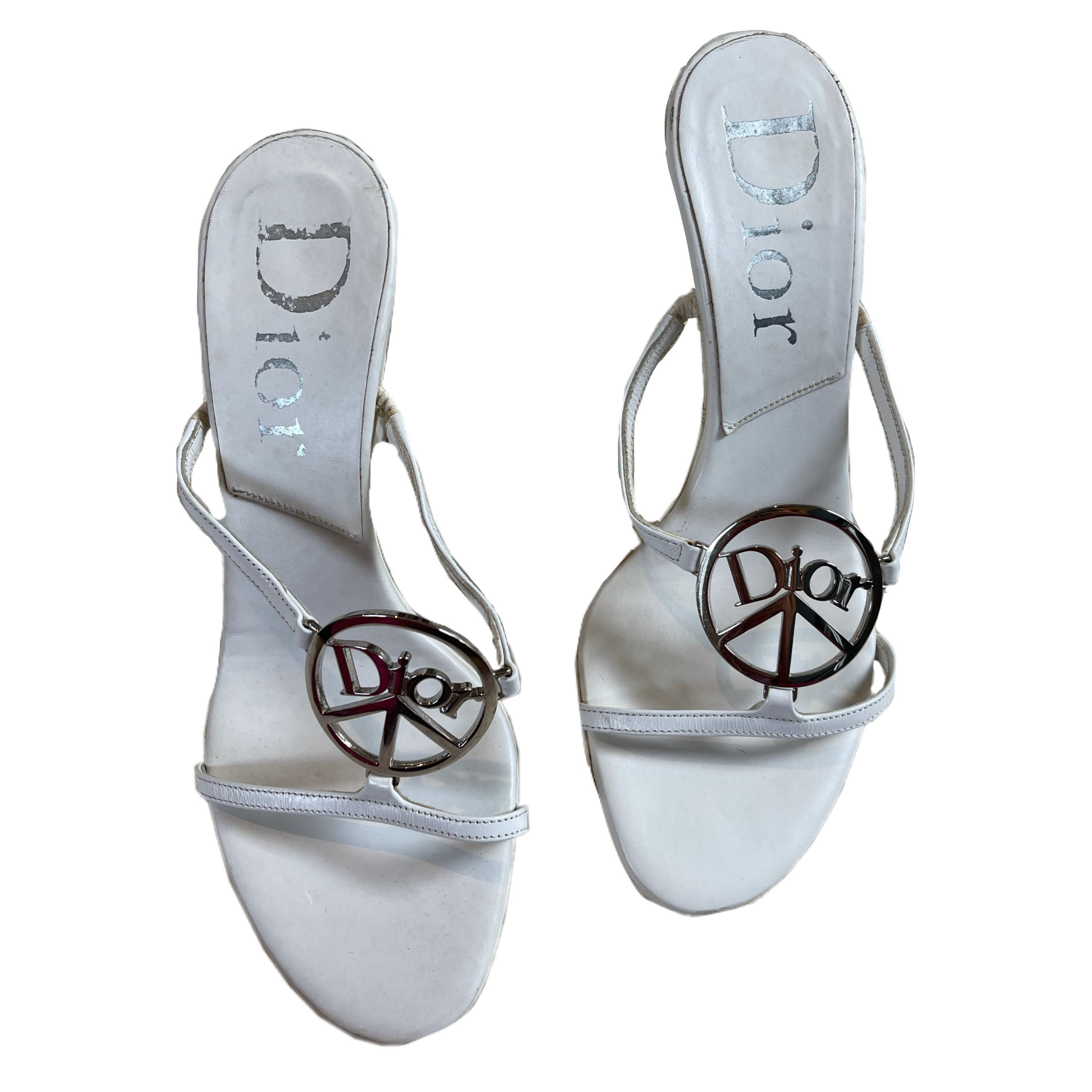 white dior heels
