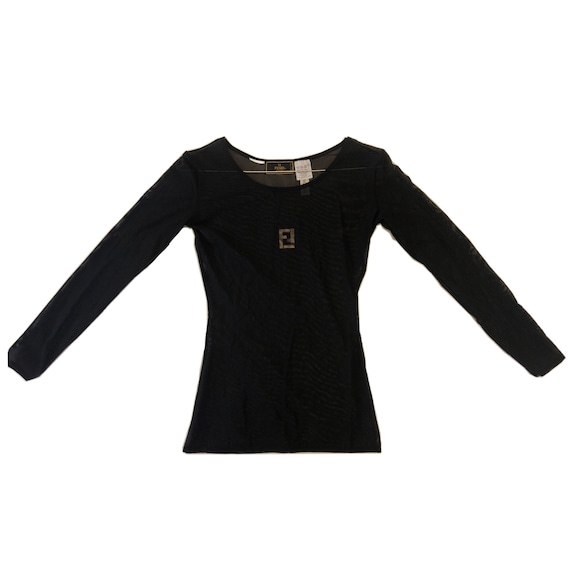 Fendi monogram mesh long sleeve tee