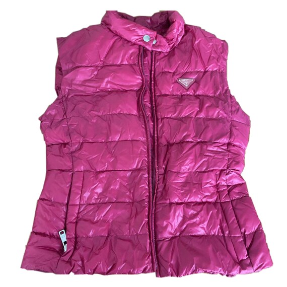 Prada Nylon Puffer Logo Down Vest Etsy
