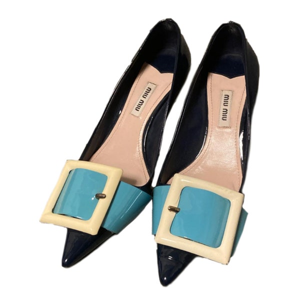 Miu Miu Schnalle Color Block Kitten Heels