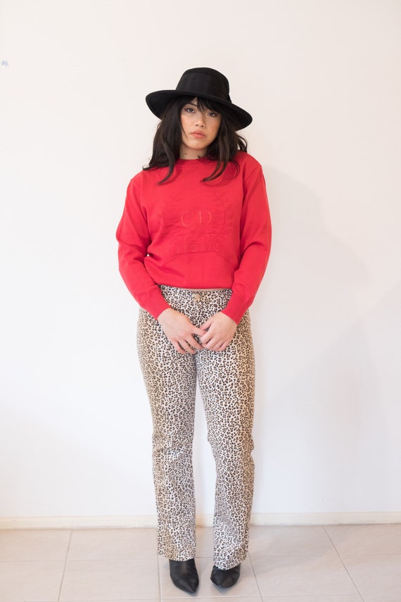 Moschino Leopard Mid Waist Flare Jeans
