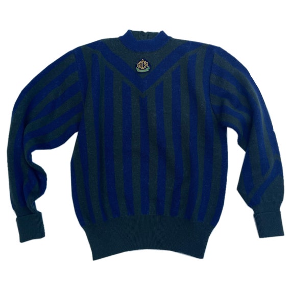 Christian Dior Sports Stripe Crest Logo Mock Neck… - image 1