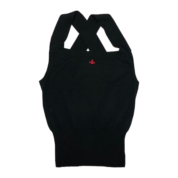 Vivienne Westwood Criss cross knit black red logo