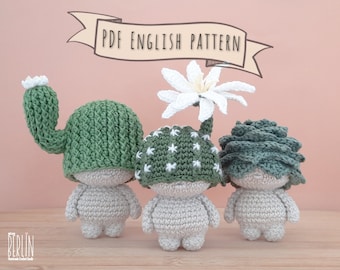 Crochet cactus doll pattern • A 3-in-1 amigurumi succulent mini doll tutorial