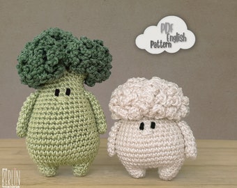 Crochet vegetables plush pattern • 2 amigurumi dolls pattern