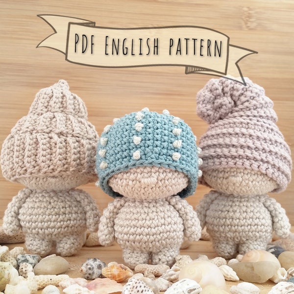 Crochet seashell mini doll tutorial • Amigurumi diy pdf pattern