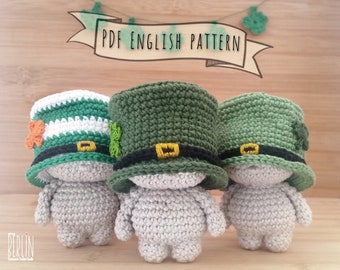 St Patrick's amigurumi mini elf doll pattern