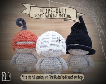 Caps-only crochet Halloween mini doll tutorial • Short pattern edition