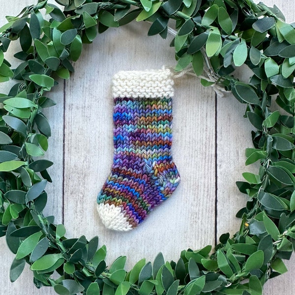 Mini Sock Ornament Knitting Pattern, Knit Christmas Decoration or Ornament