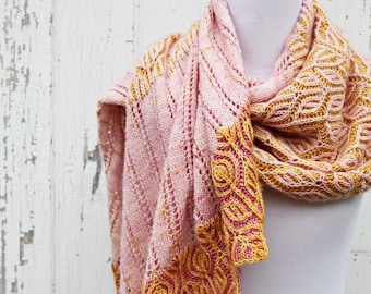Knitting Pattern, Floret Wrap, Shawl Knitting Pattern PDF