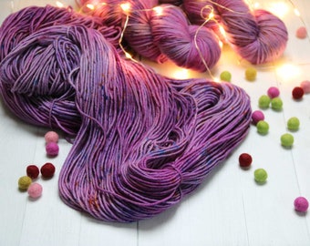 Hand-dyed Luxe Worsted Yarn - Sugar Plum - Merino, Cashmere, Silk