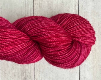 Hand Dyed Wool Sock Yarn, Shawl Yarn, Red Yarn, Garnet