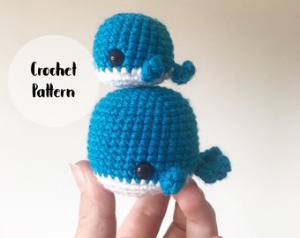 Small & Large Whale .CROCHET PATTERN ONLY.