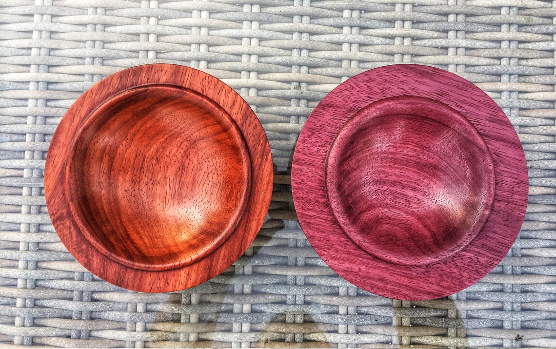 Set wooden bowls storing rings Gift for two Handmade wood Etsy