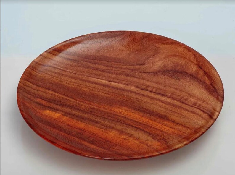 Large natural wooden bowl Rustic wood plates Hand carved Etsy