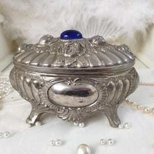 Silber Jugendstil Schatulle Schmuckschatulle Schmuckkasten Antik Stil Verziertes Dekor