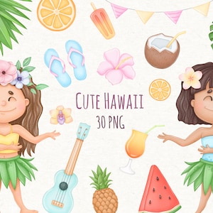 Hawaii Aloha Watercolor Clipart, Summer, Tropical, Png