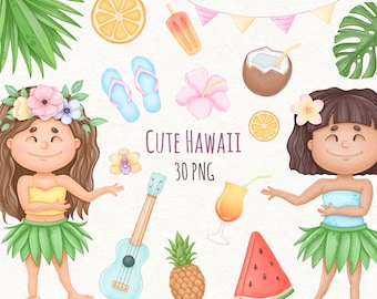 Hawaii Aloha Watercolor Clipart, Summer, Tropical, Png