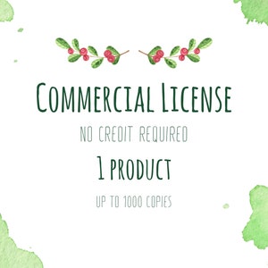 Commercial License, No Credit Required, For 1 Product, SINGLE product