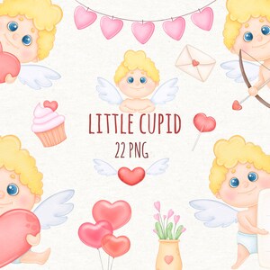 Piccolo Cupido Clipart, ClipArt di San Valentino, Angelo dell'acquerello Png