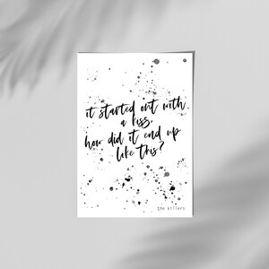 Calligraphy, Typography, Digital Download, Home Gift, Mr Brightside, The Killers, Lyrics, Quotes, Modern Wall Art, Home Decor, Hand Drawn