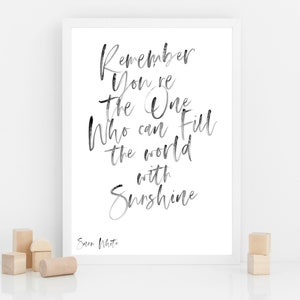 Personalized Nursery Decor, Snow White Quote Print, Hand-Lettered (A4)
