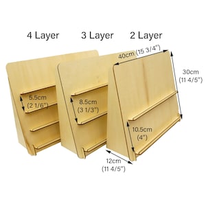 2/3/4 couches en bois boucle d'oreille porte-cartes présentoir pour bricolage artisanat foire commerciale bon pour logo personnalisé ou personnalisé demande de texte