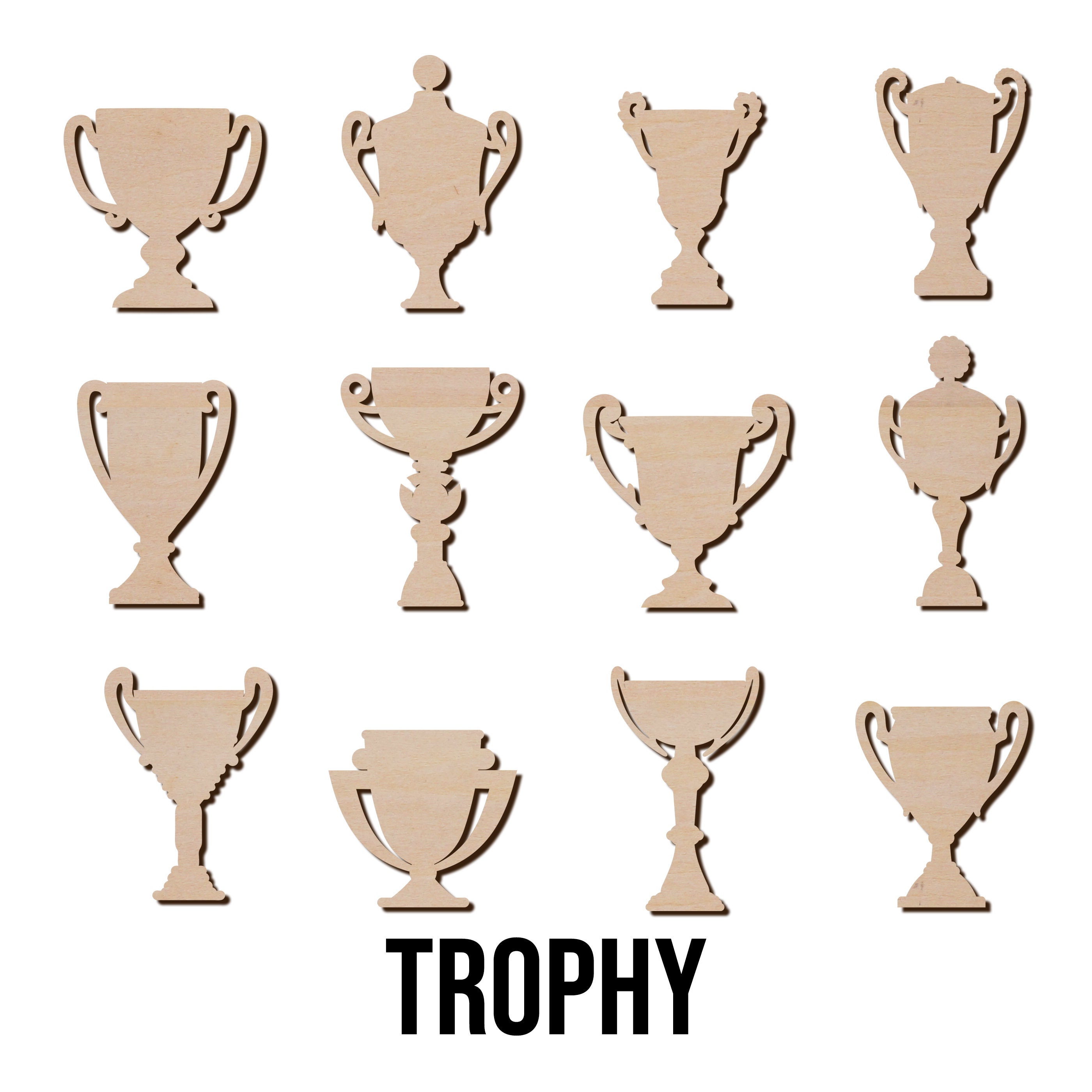 Trophy prize cup wood cutout laser cut unfinished wooden  etsy Trophy prize cup wood cutout laser cut unfinished wooden  etsy