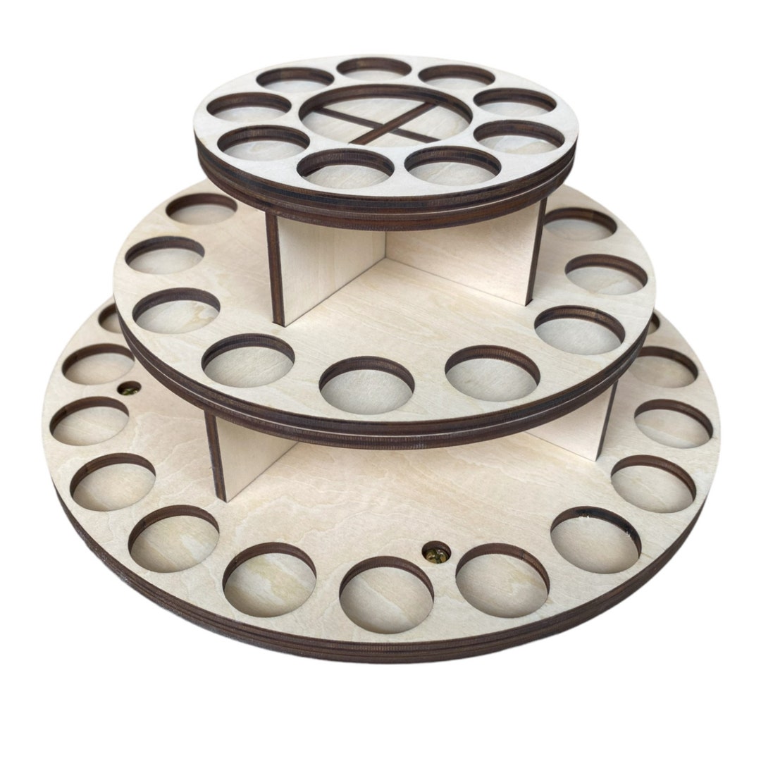 Essential Oil Shelf Rack,3 Tiers , 42 Bottles, Rotatable Round Table ...