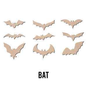Halloween Bat Wood Cutout Laser Cut Unfinished Wooden Blank Art Craft Supplies for DIY Project, Ready to paint and Stain, in 2&quot; ~ 15&quot;