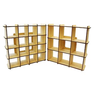 Organisateur de collection de présentoir en bois non fini à 9/16 compartiments pour stand de magasin, foire commerciale, foire artisanale, marché agricole, collection