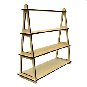 4 Tiers Wood Rack Collapsible Display for Craft, Art Trade Shows, Personalize with your business name for Jewelry, Soap, Candle Display