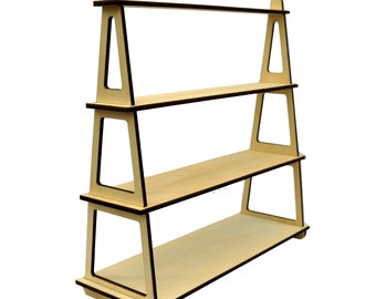 4 Tiers Wood Rack Collapsible Display for Craft, Art Trade Shows, Personalize with your business name for Jewelry, Soap, Candle Display