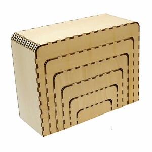 Portable Unfinished Wood Nesting Riser Stand Shelf Organizer Craft ...