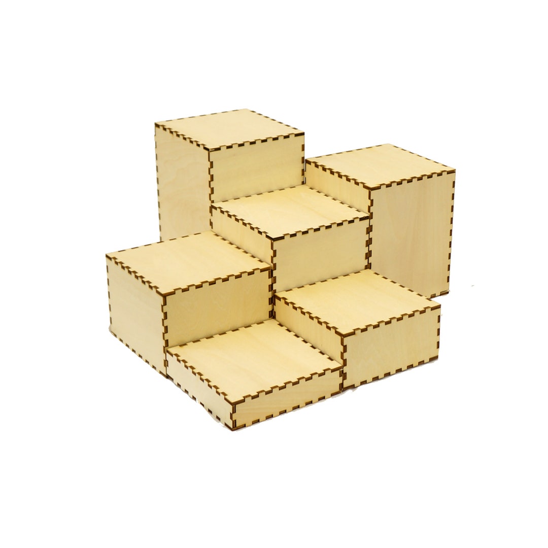 Square Riser Display Pedestal Display Unfinished Wood, Set of 6 From 2 ...