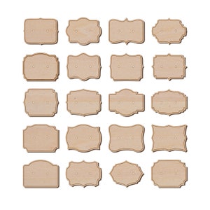 Unfinished Wood Vintage Frames Earring Display Cards Tags voor Craft Fair Trade Show Retail Shop, beschikbaar voor aangepast logo of tekstgravure