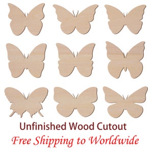 Butterfly Butterflies Laser cut Unfinished Wooden Cutout Wildlife animals for DIY Craft, Gift Tags Ornaments Decoration Wall Art
