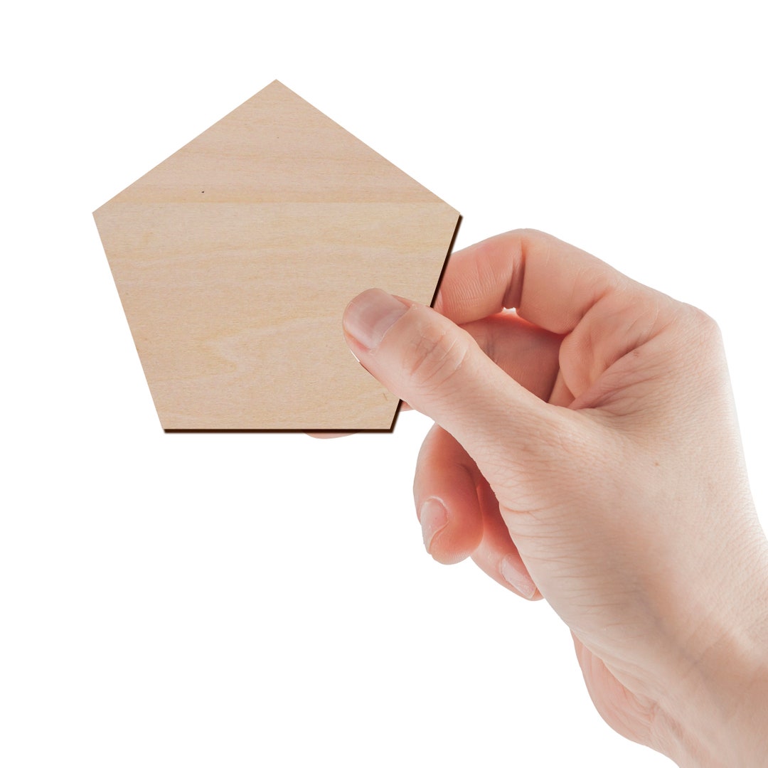 Pentagon Geometric Shape Wood Cutout Laser Cut Unfinished Etsy UK