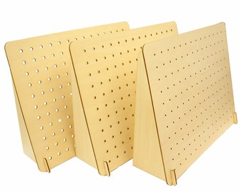 Landscape Style 3mm Thickness Wood Pegboard Peg Board Organizer , Hole size in 1/8", 3/16" and 1/4", Personalized or Custom Logo Text