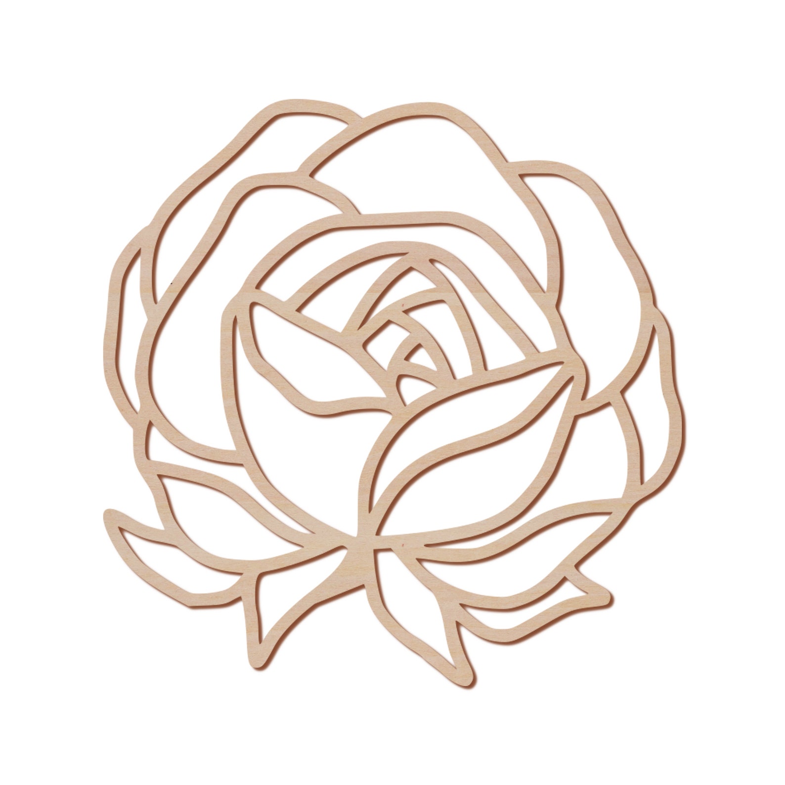 Wooden Rose Flower Cutout Laser Cut Unfinished Wood Blank | Etsy