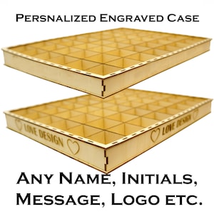 Présentoir en bois brut uni ou à compartiments pour salon d'artisanat, idéal pour une demande de texte avec logo personnalisé