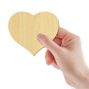 Heart Shape Wood Cutout - Laser Cut Unfinished Wooden Blank Art Craft ...