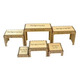 Portable Unfinished Wood Nesting Riser Stand Shelf Organizer Craft ...