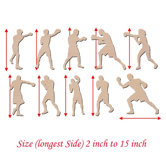 Sport Boxing - Laser Cut Out Unfinished Wood Craft Shape SPT246 Sport Boxing - Laser Cut Out Unfinished Wood Craft Shape SPT246