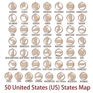 United State US 50 State Map Layout with Hanging Hole Laser Cut Unfinished Wooden Cutout for DIY Craft, Gift Tags Ornaments Decoration
